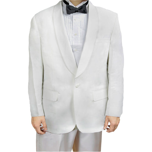 2 Pc - Tuxedo Suit, Shawl Collar White & White Tux Pants