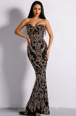 Black and Gold Sequin Mermaid Gown