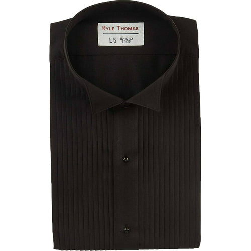 Mens Black Tuxedo Shirt with 1/4