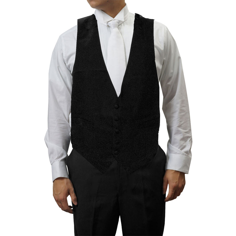 Men's Tuxedo Vest, Black, 100% Wool, Satin Back