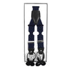 Convertible Button or Clip-On Suspenders with Leather Trim (Black) - Black